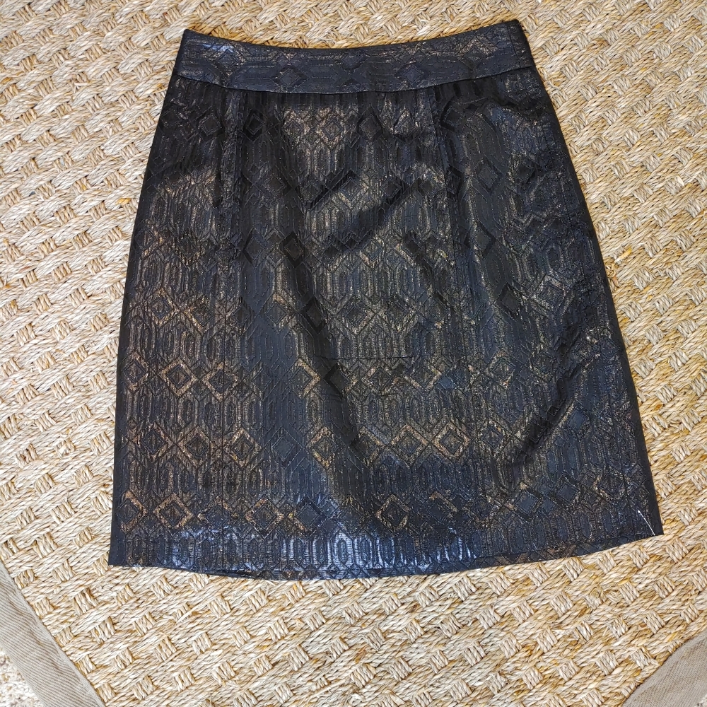 TORY BURCH JACQUARD SKIRT, BLACK 2